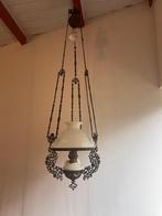 Antieke olielamp gietijzer, Huis en Inrichting, Lampen | Kroonluchters, Ophalen, Gebruikt, Metaal