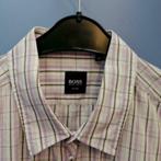 Hugo Boss overhemd korte mouw wit / lila geruit mt XL 37507, Kleding | Heren, Overhemden, Verzenden, ., Paars, Hugo Boss