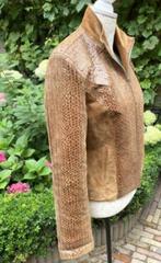 Biba leren jasje maat 38[v], Kleding | Dames, Jasjes, Kostuums en Pakken, Maat 38/40 (M), Bruin, Ophalen of Verzenden, Zo goed als nieuw