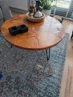 Houten salontafel Samuel  Rond Teak Hout  Bruin, Huis en Inrichting, Tafels | Salontafels, Ophalen, Gebruikt, 50 tot 100 cm, 50 tot 100 cm