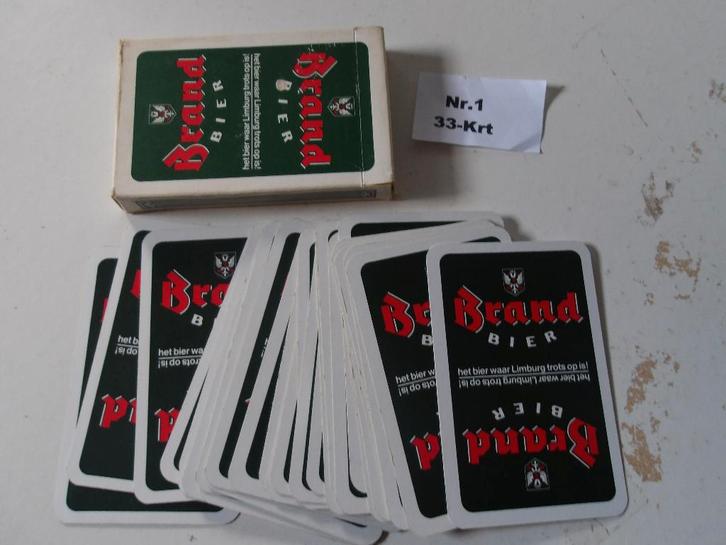 Brand bier speelkaarten (nr.1) 33-krt, Verzamelen, Biermerken, Nieuw, Overige typen, Brand, Ophalen of Verzenden