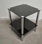 Bijzettafel Glas en chroom, Huis en Inrichting, Tafels | Bijzettafels, Minder dan 55 cm, Vierkant, Glas, Ophalen