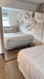 Pax kledingkast met schuifdeuren - donkerbruin/spiegelglas, Ophalen, Overige materialen, 200 cm of meer, Zo goed als nieuw