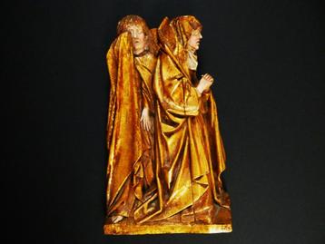Een fraai beeld goudverguld van Sint Johannes met Maria beschikbaar voor biedingen