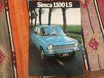autofolder simca 1100 LS  jaren 70, Ophalen of Verzenden, Overige merken