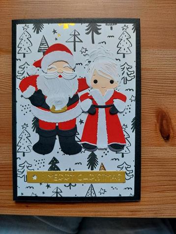 Zelfgemaakte Kerstkaart - Kerstman & Vrouw beschikbaar voor biedingen