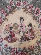 GF106 Vintage tafelkleed Japans tafereel 167/147, Huis en Inrichting, Ophalen of Verzenden, Ovaal