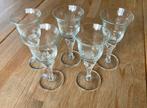 Vijf glaasjes met gedraaide poot., Ophalen of Verzenden