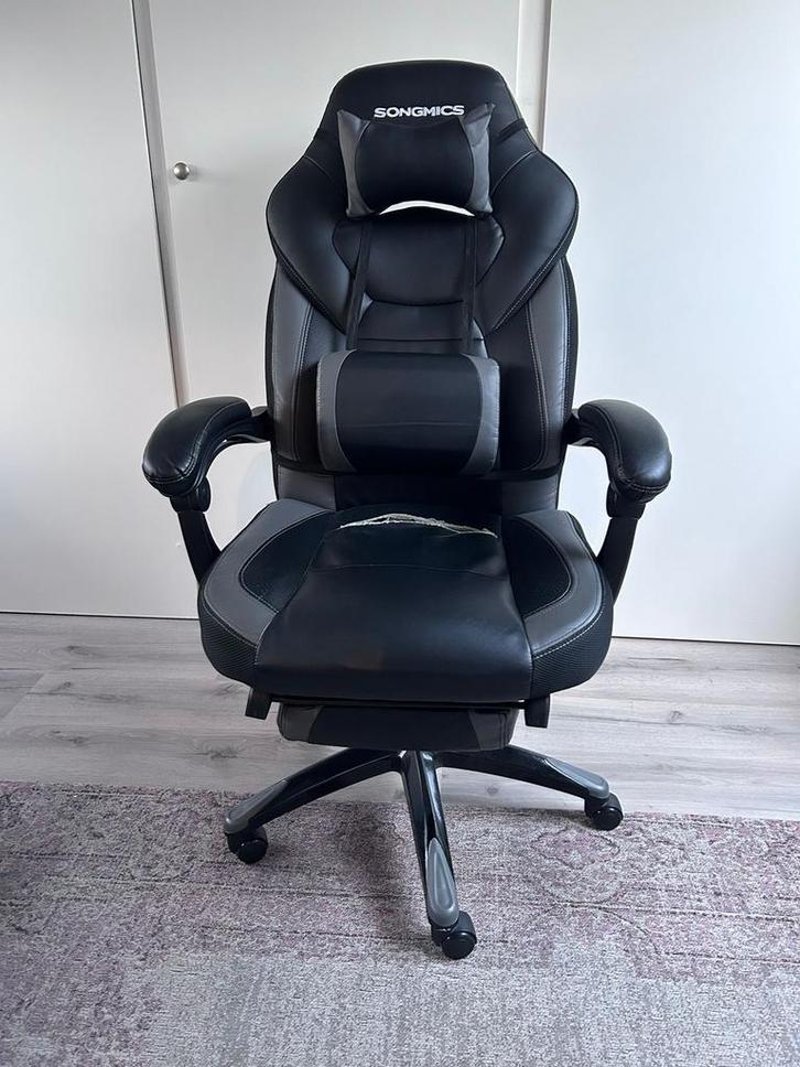 Gamestoel zwart, merk Songmics, Huis en Inrichting, Bureaustoelen, Gebruikt, Bureaustoel, Zwart, Gaming bureaustoel, Ophalen