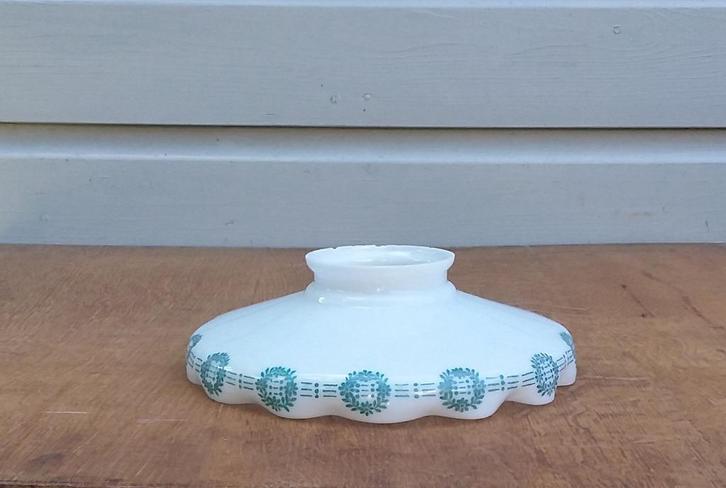 Nostalgisch lampenkap nummer 2, Huis en Inrichting, Lampen | Lampenkappen, Gebruikt, Minder dan 25 cm, Rond, Wit, Ophalen of Verzenden
