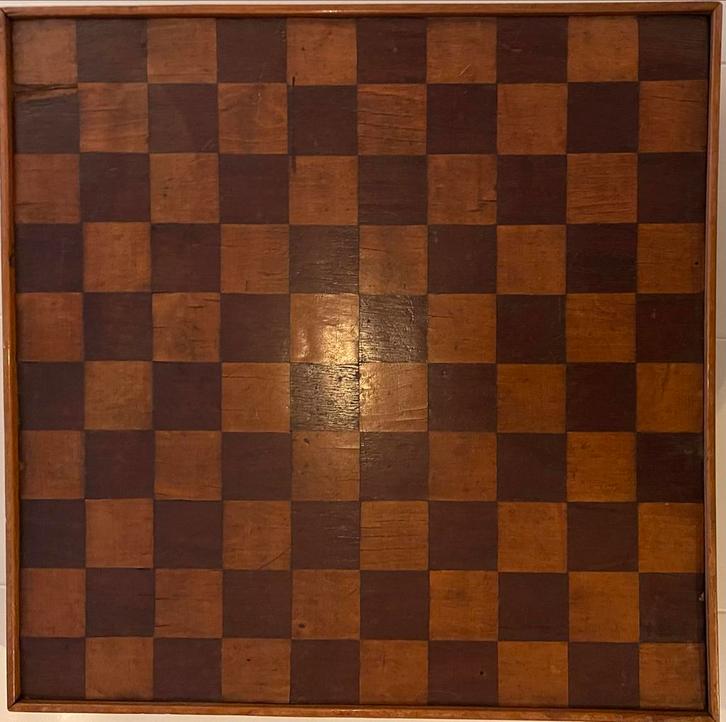 Antiek Schaak/Dambord 41x41x2,5 cm, zeer oud, Antiek en Kunst, Antiek | Overige Antiek, Ophalen