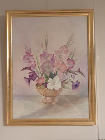 Aquarel Bloemenstilleven  beschikbaar voor biedingen