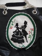 Zwarte tas met borduurwerk "Romantiek", Ophalen of Verzenden, Gebruikt, Zwart, Handtas