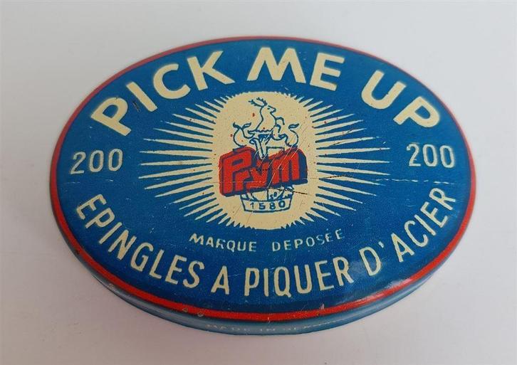 Prym Pick me up speldenblikje, ong. 6 x 4,5 cm, Antiek en Kunst, Curiosa en Brocante, Ophalen of Verzenden