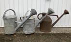 2x Brocante oude zinken gieter & 1 ijzeren Franse gieter, Gebruikt, Ophalen of Verzenden, Nvt, Metaal