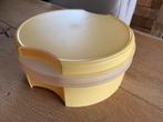Tupperware gele venstertrommel / koektrommel, Gebruikt, Tupperware, Verzenden, Geel
