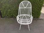 Vintage rotan stoel rohe  brocante retro, Huis en Inrichting, Stoelen, Riet of Rotan, Wit, Zo goed als nieuw, Eén