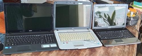 Drie oude laptops voor onderdelen/sloop/restoratie., Computers en Software, Windows Laptops, Gebruikt, 17 inch of meer, Onbekend