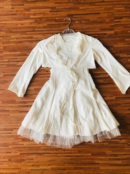 Communiejurk en vest van Monny gebroken wit ecru maat 140, Kinderen en Baby's, Kinderkleding | Maat 140, Gebruikt, Meisje, Jurk of Rok
