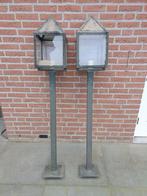 2 stuks KS Buitenlantaarns / Lamp RVS opknapper, Tuin en Terras, Buitenverlichting, Ophalen, Gebruikt, Staande lamp, Netvoeding