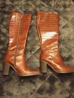 Cognac leren laarzen crocodile mt 39 Notre-V, Kleding | Dames, Schoenen, Ophalen of Verzenden, Zo goed als nieuw, Bruin, Hoge laarzen