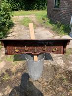 Antieke Houten Wandkapstok met Houtsnijwerk, Wandkapstok, Gebruikt, Ophalen of Verzenden, Minder dan 100 cm