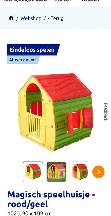 Magisch Speelhuisje Rood/Geel - Eindeloos Speelplezier! beschikbaar voor biedingen