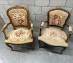 Antieke Louis XV Stoelen met Borduurwerk tapestry, Antiek en Kunst, Ophalen of Verzenden