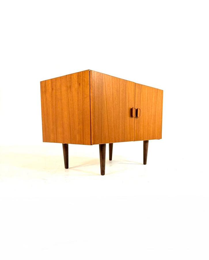 Vintage Deense teakhouten wandkast, jaren ‘60, Huis en Inrichting, Kasten | Wandmeubels, Zo goed als nieuw, Minder dan 100 cm