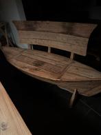 Aparte teak bootbank, Huis en Inrichting, Stoelen, Ophalen, Bruin, Zo goed als nieuw, Teak