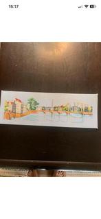 Magere brug Amsterdam(borduurwerk op dunne plaat 77x36 cm, Ophalen of Verzenden, Zo goed als nieuw, Schilderij, Minder dan 50 cm