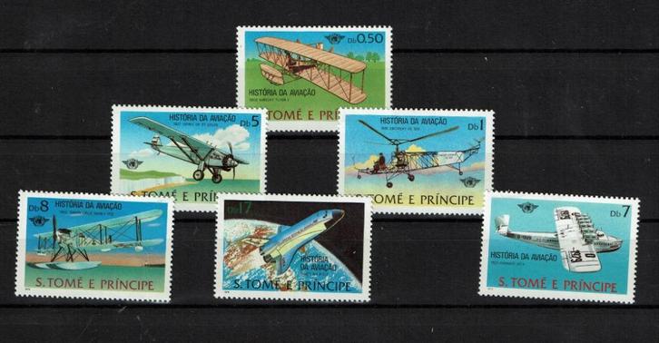 s tome e princippe 1979 pf serie luchtvaart vliegtuigen, Postzegels en Munten, Postzegels | Thematische zegels, Postfris, Vliegtuigen