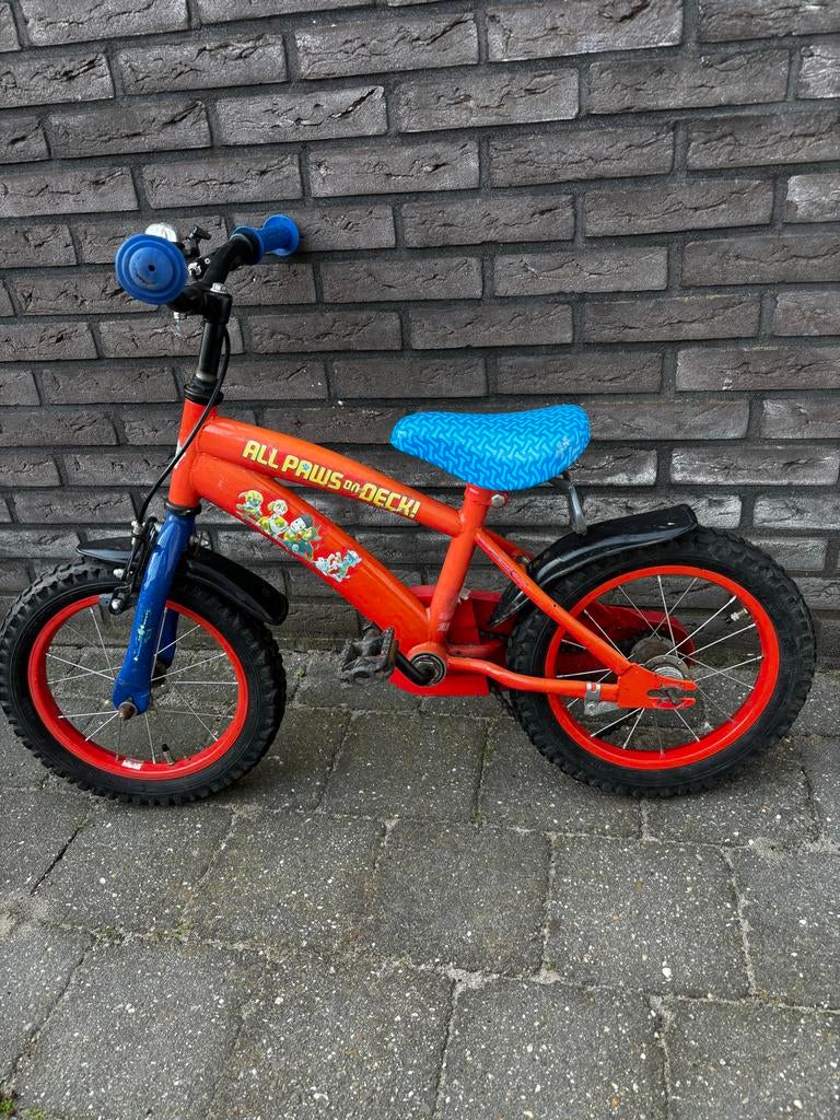 Paw Patrol 14 inch kinderfiets incl. zijwieltjes t.e.a.b., Fietsen en Brommers, Fietsen | Kinderfietsjes, Ophalen, Gebruikt, Minder dan 16 inch