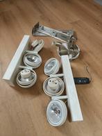 Gebruikte spotjes met bevestigingsplaten, Halogeen, Gebruikt, Metaal of Aluminium, Ophalen of Verzenden