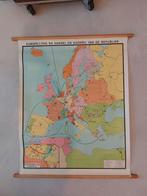 Set antieke schoolkaarten (19x) met bijbehorende kaartenbak, Antiek en Kunst, Antiek | Schoolplaten, Ophalen, Aardrijkskunde