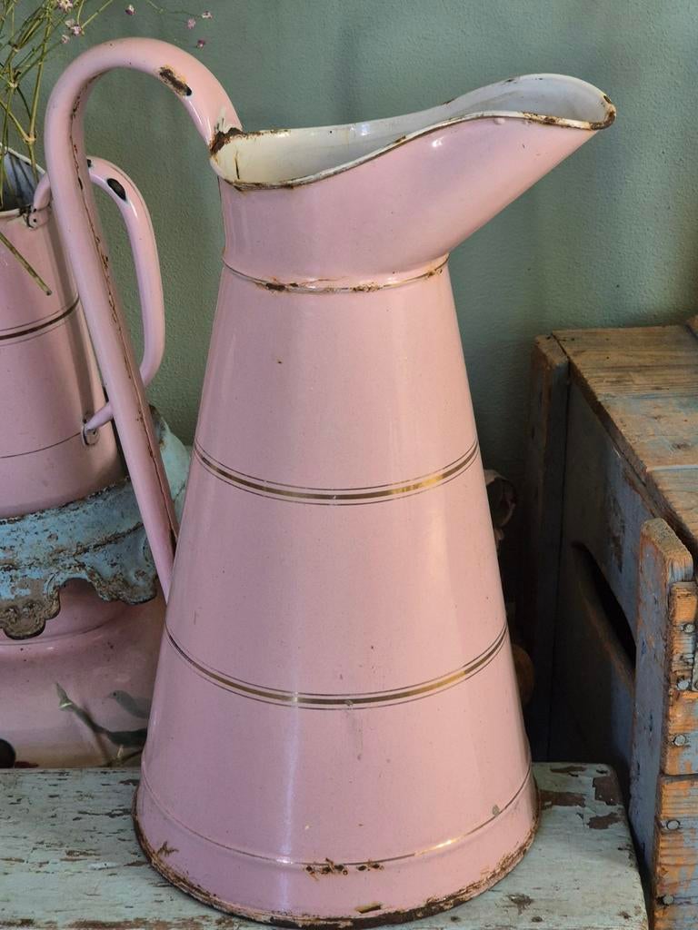 Roze emaille kan, Ophalen of Verzenden