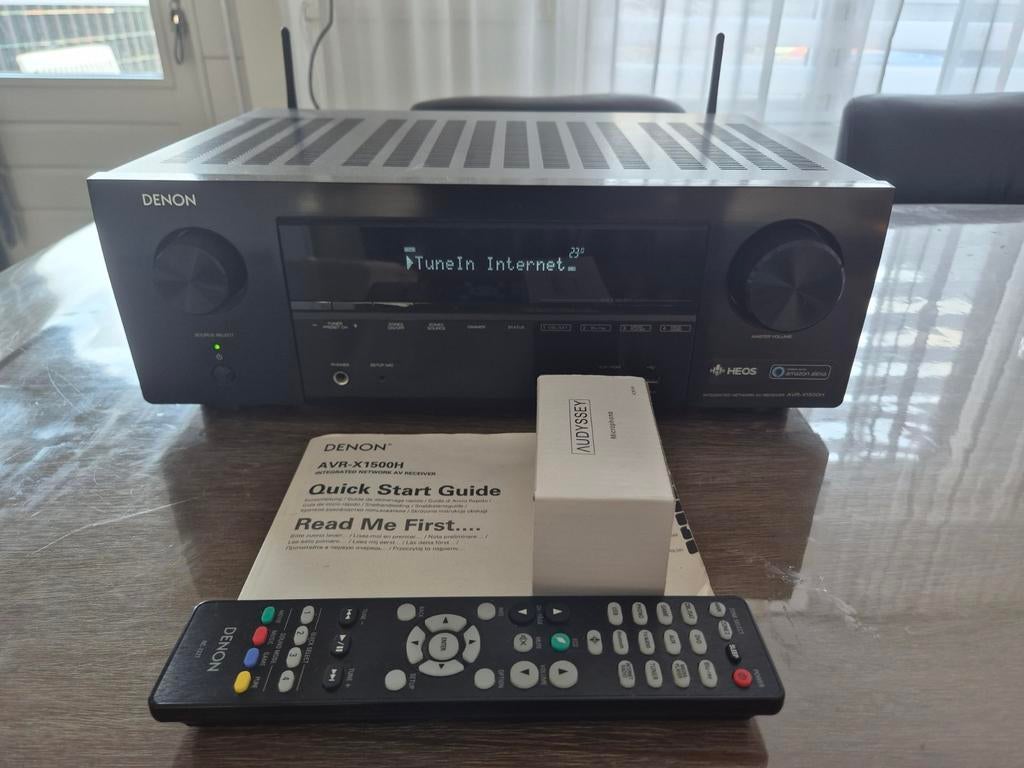 Denon avr-x1500h (7.2) dolby atmos/heos /dts x, Soundbar, 70 watt of meer, Zo goed als nieuw, Overige spelers