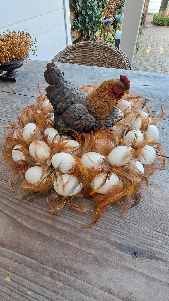 Krans, Pasen, eieren, veren, Diversen, Pasen, Zo goed als nieuw, Ophalen of Verzenden