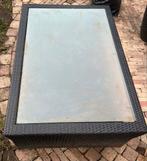 Bellagio Wicker bijzettafel tuintafel met glazen blad, Ophalen, Zo goed als nieuw