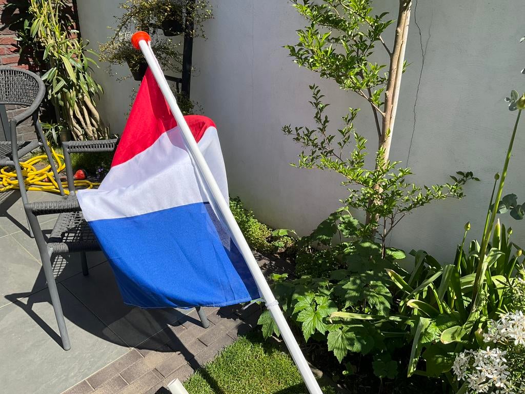 Nederlandsevlag met stok en muurhouder, Ophalen of Verzenden