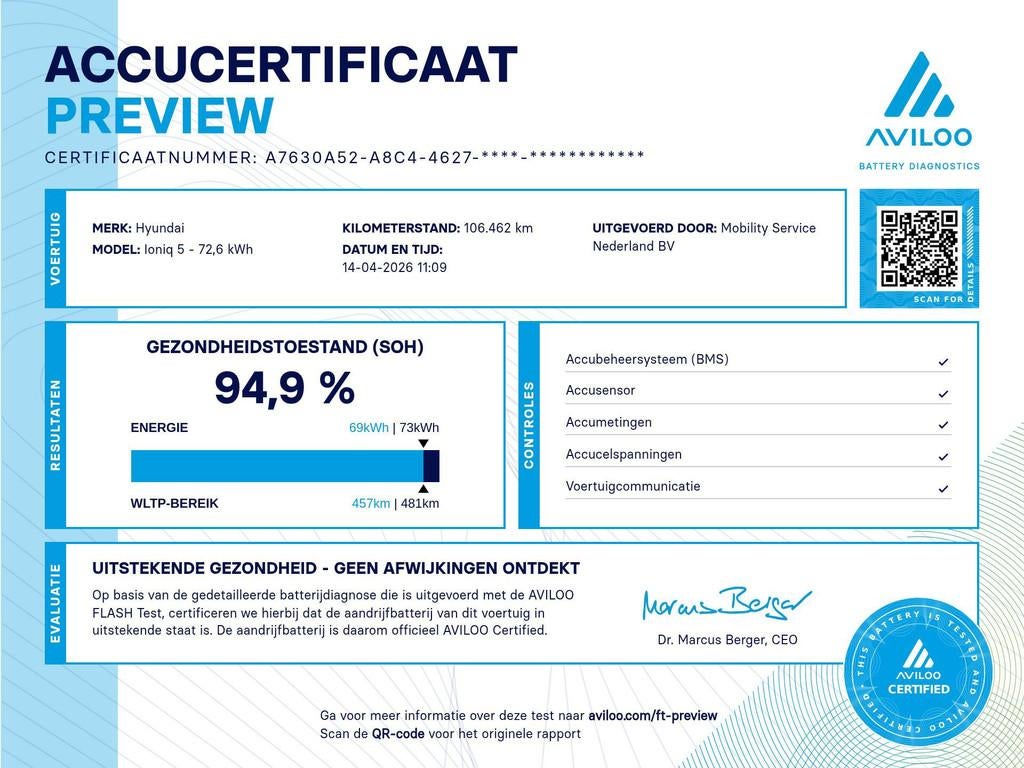 Hyundai IONIQ 5 Connect+ 73kWh SOH94% Leder Trekhaak Nav Cli, Auto's, Hyundai, Achterwielaandrijving, Gebruikt, 199 min, SUV of Terreinwagen