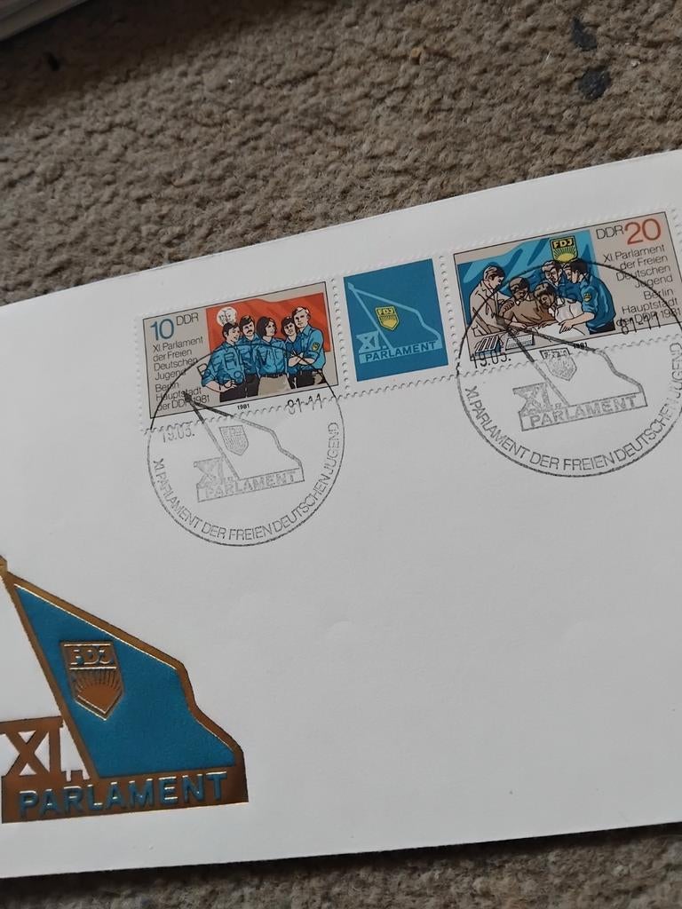 Fdc DDR  2609/10  FDJ, Ophalen of Verzenden, Europa