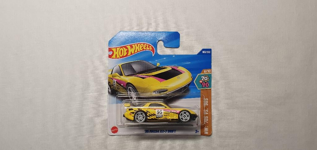 Hot wheels 95 Mazda RX-7 FD Dirft yellow, Ophalen of Verzenden, Nieuw, Auto
