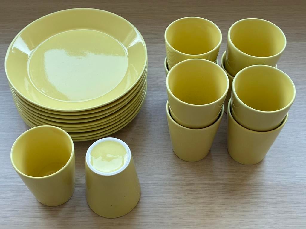 Vintage Arabia Kilta Geel Kaj Franck, Mokken & Ontbijtborden, Ophalen