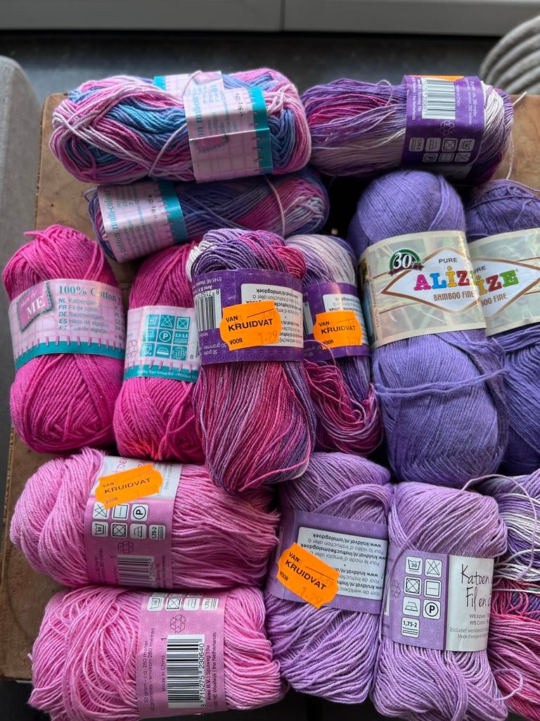 Brei- en haakkatoen/garen - roze/lila tinten, Ophalen of Verzenden, Nieuw, Breien of Haken, Wol of Garen