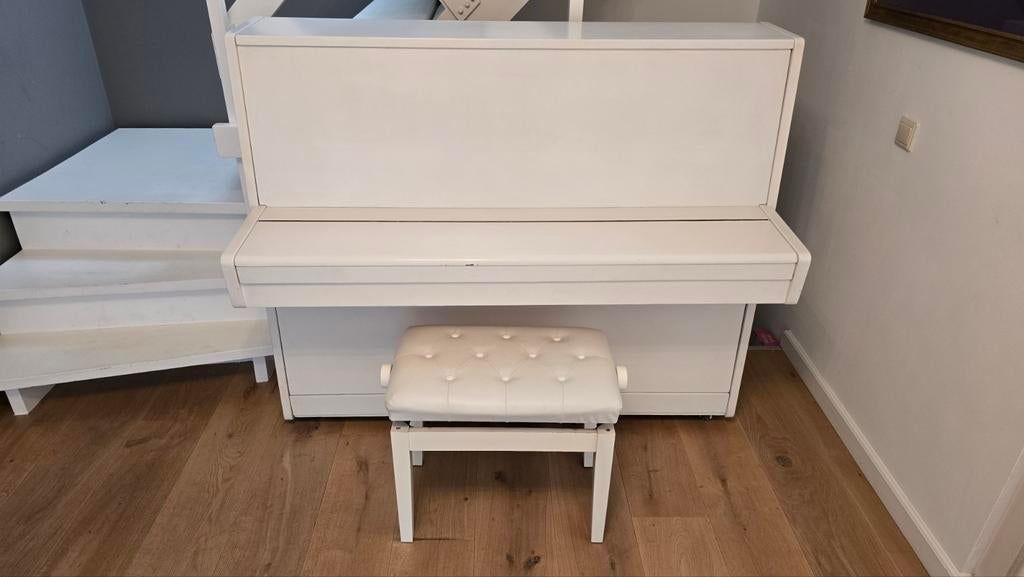 Witte piano, merk Irmbach, Ophalen, Gebruikt, Wit