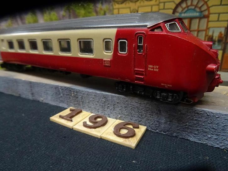 196=Marklin 3070 achterste rijtuig van de TEE.     253, Hobby en Vrije tijd, Modeltreinen | H0, Gebruikt, Wagon, Wisselstroom