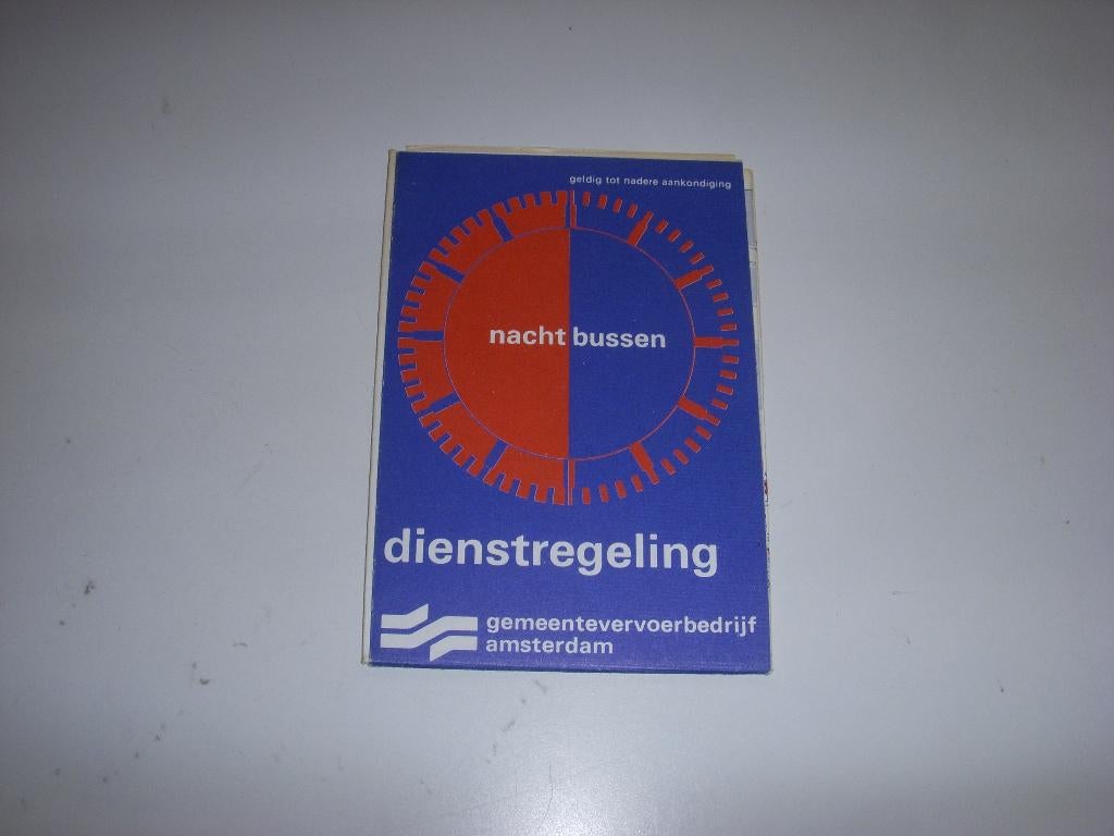 Plattegrond & dienstregeling Gemeente vervoerbedrijf A'dam, Verzamelen, Spoorwegen en Tramwegen, Ophalen of Verzenden, Gebruikt