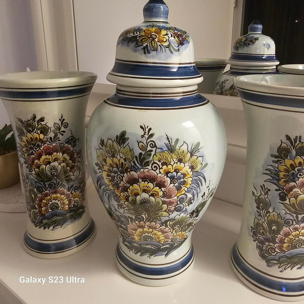 Antieke Delfts Holland Handwerk vaas met deksel, Antiek en Kunst, Antiek | Vazen, Ophalen