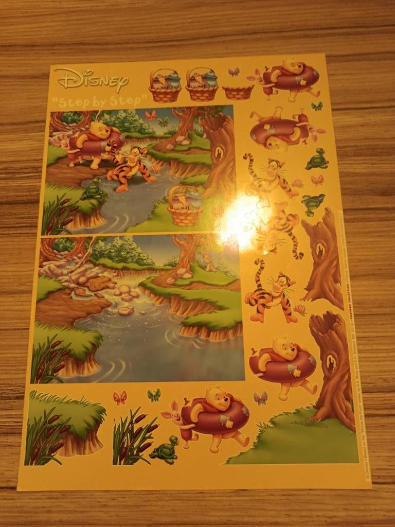Step bij step Winnie the Pooh Disney knipvellen,, Hobby en Vrije tijd, Kaarten | Zelf maken, Verzenden, Nieuw, Disney, Knipvel